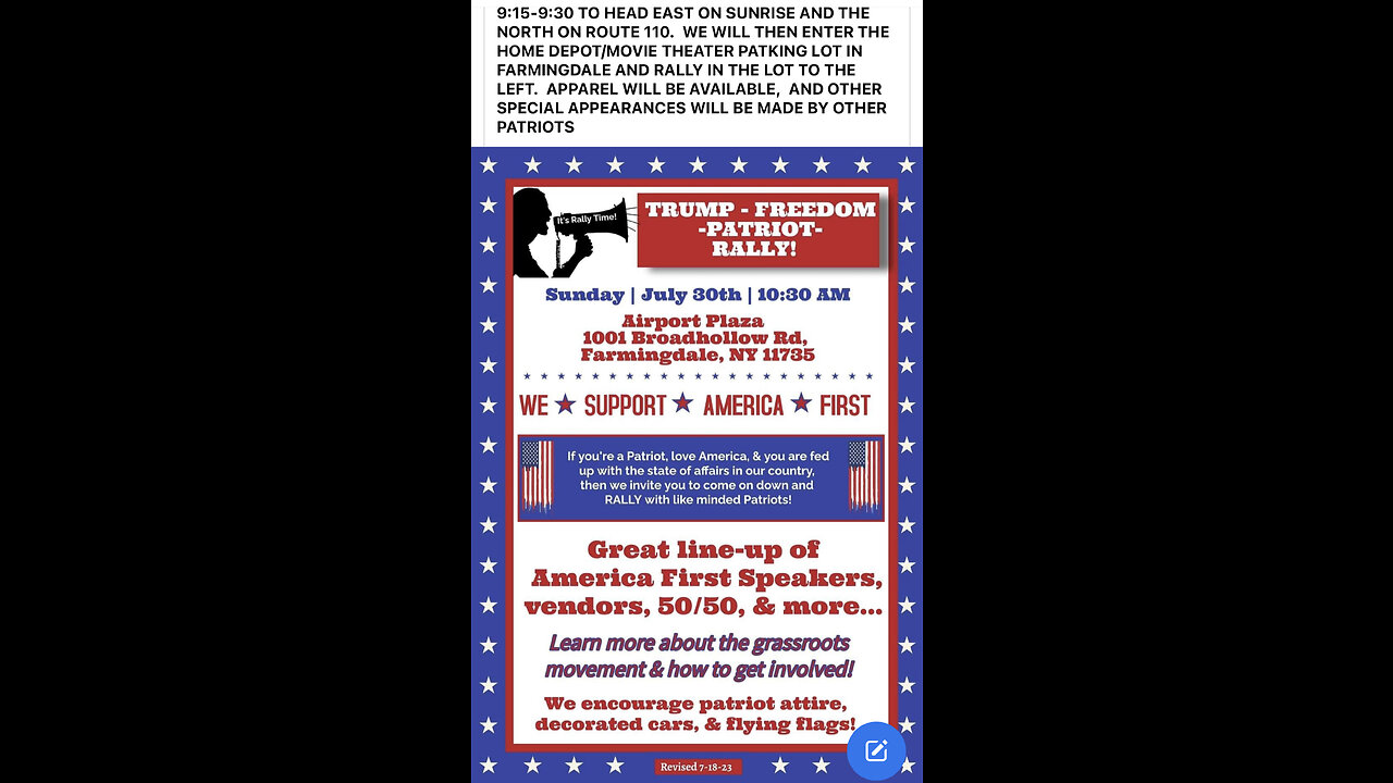 Staging for Bellmore to Farmingdale caravan to rally🇺🇸