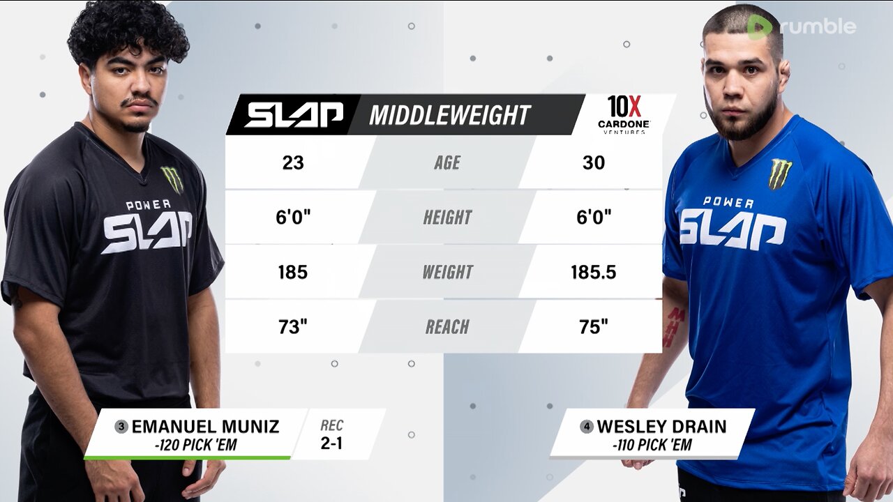 Power Slap 1: Emanuel Muniz vs Wesley Drain | Prelims