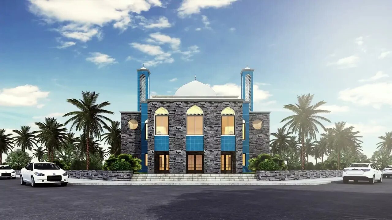 front Elevation of Mosque Exterior Design & #exteriordesign #architect #interiordesigner