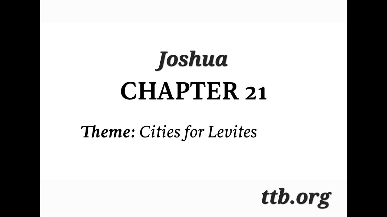 Joshua Chapter 21 (Bible Study)