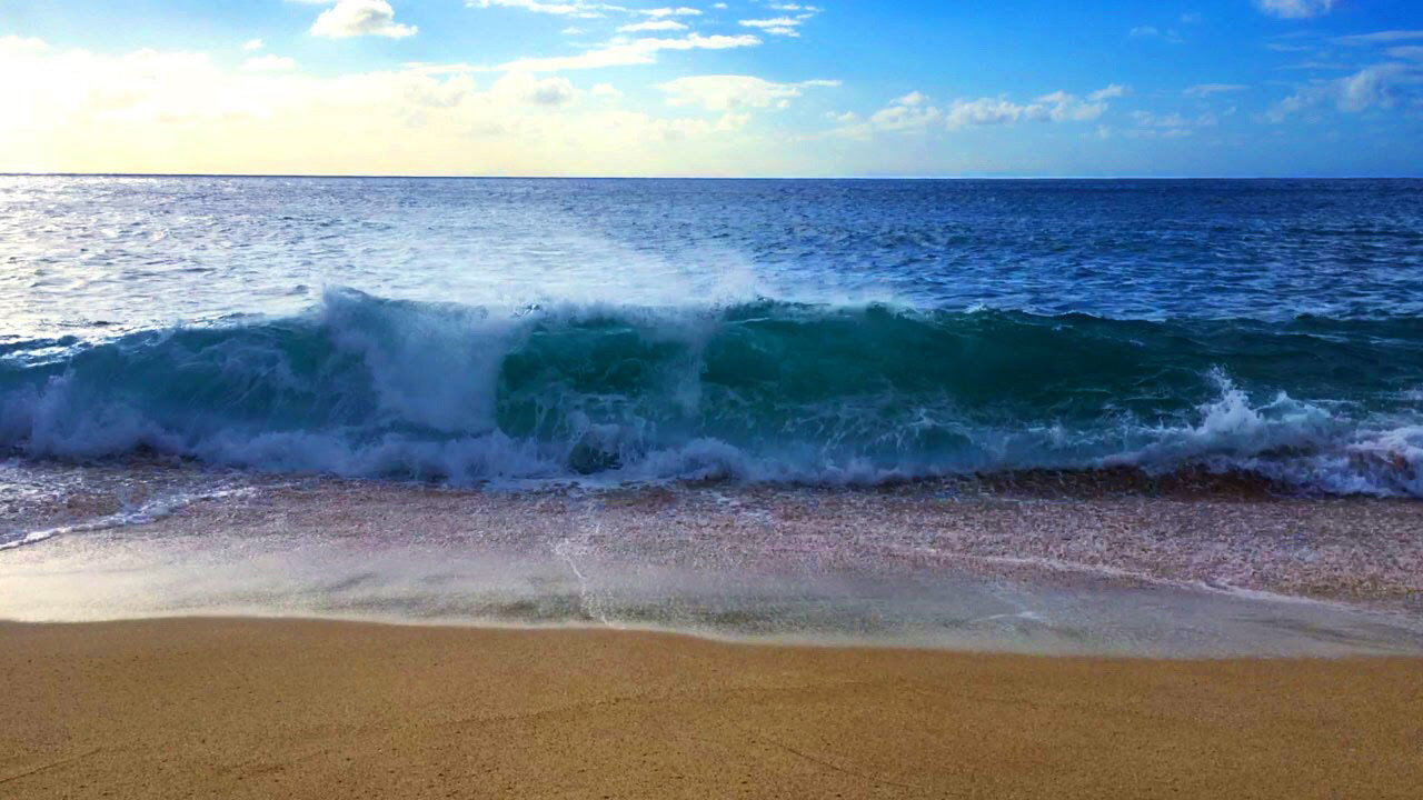 Sea waves & beach drone video