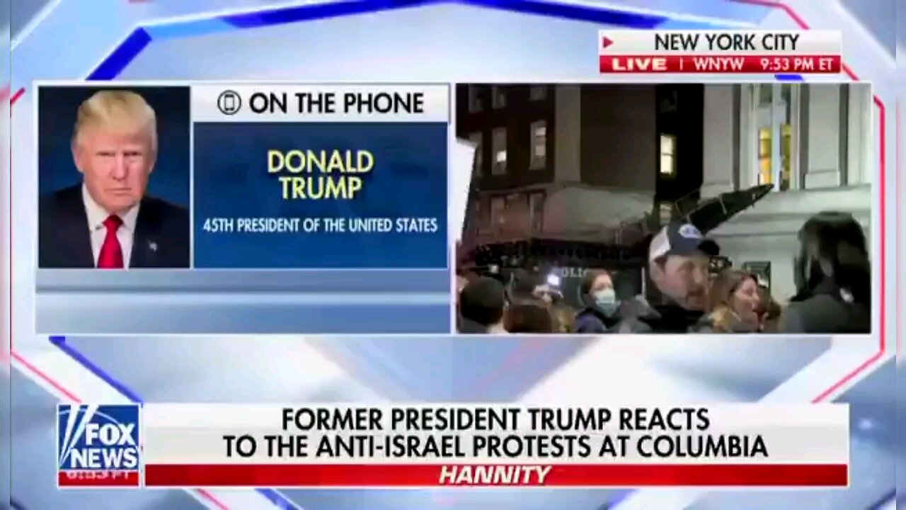 Trump speaks on what's happening on college campus in NYC.