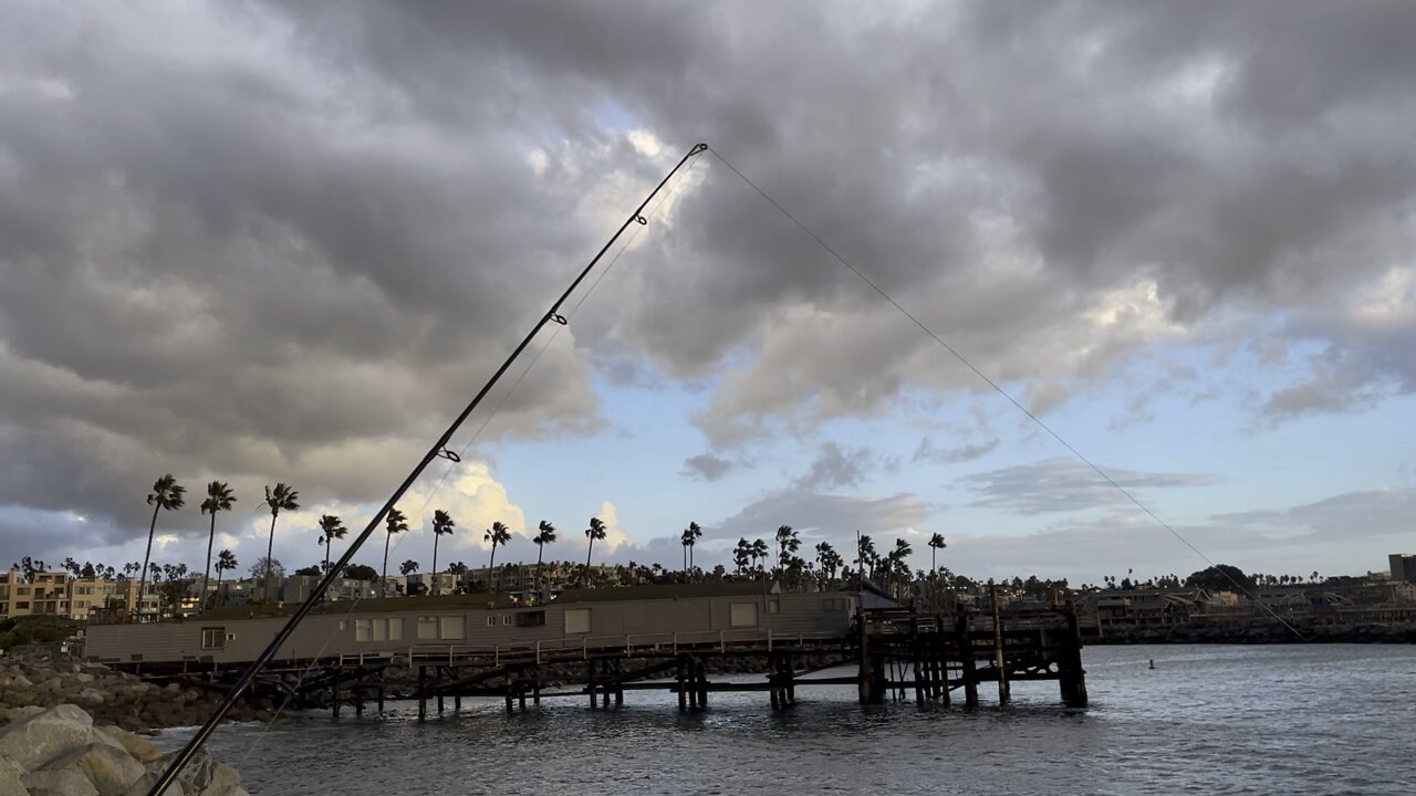 Fishing on a cloudy day