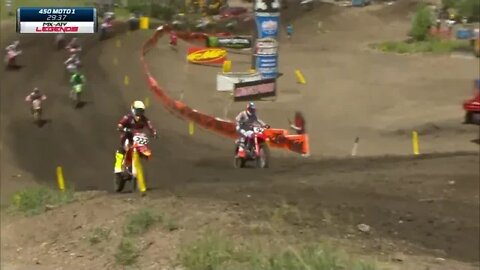 Watch Tony Cairoli get a holeshot in 450 Moto 1 at Thunder Valley