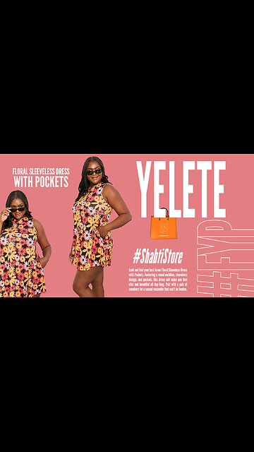 Yelete Full Size Floral Sleeveless Dress with Pockets🔥