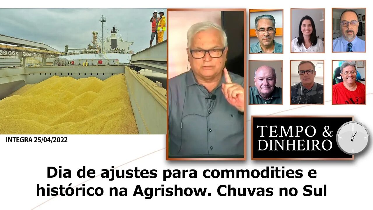 Dia de ajustes para commodities e histórico na Agrishow. Chuvas no Sul