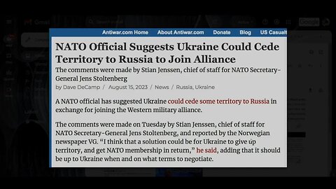 NATO Representative Suggests That Things Are Going Badly For Ukraine