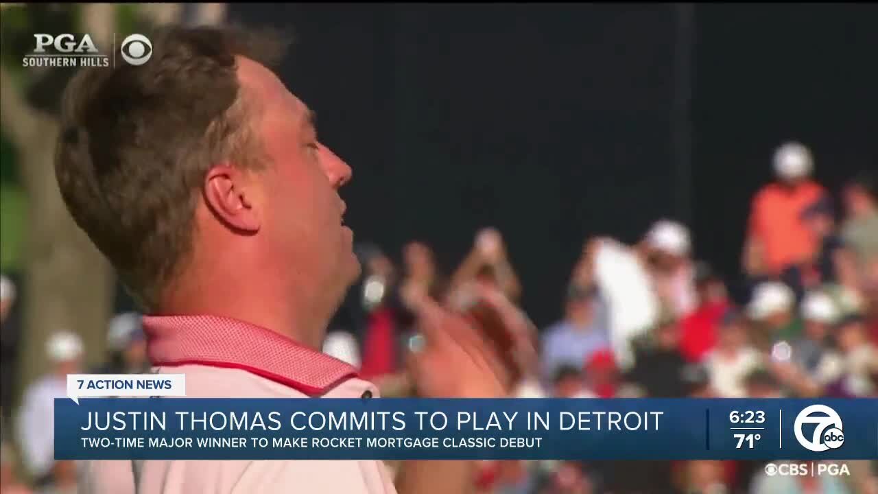 Justin Thomas commits to play Detroit's Rocket Mortgage Classic