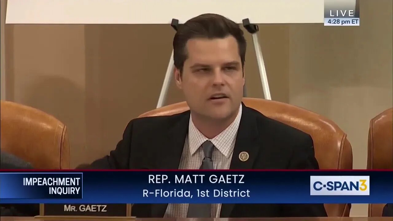 Rep. Gaetz Slams Democrats For Pursuing Partisan Impeachment Over Working For The American People