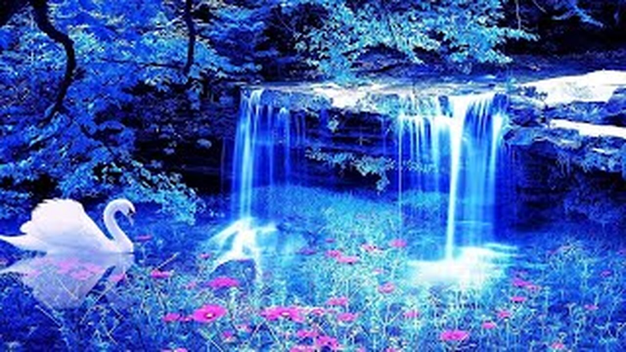 Calming Night Waterfall ASMR v2 1 hour HD