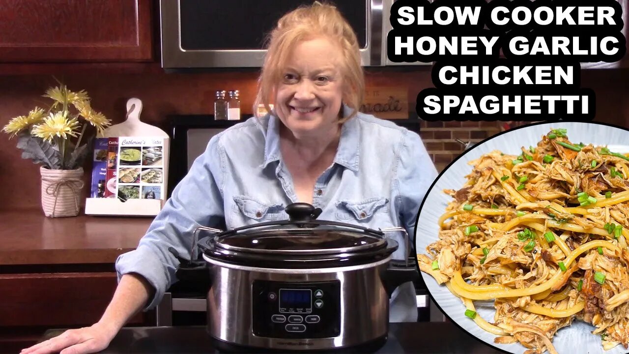 SLOW COOKER HONEY GARLIC CHICKEN SPAGHETTI, An Asian Flavored Dish