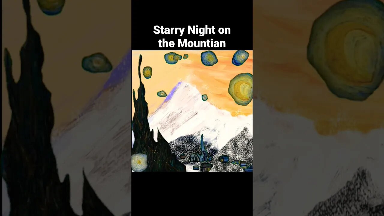 Starry Night Painting on the Mountian #short #shorts #artwork