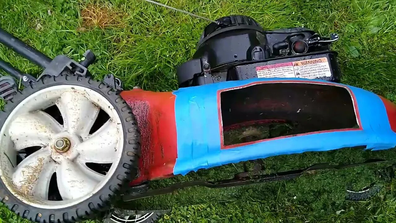 how to make a mulch mower a side discharge