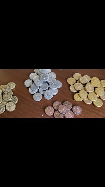 My little poured coin stack. Aluminum, Aluminum Bronze, Brass, Copper.