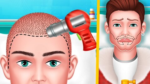 ASMR Head and beard hair transplant | bald man hair transplant animation