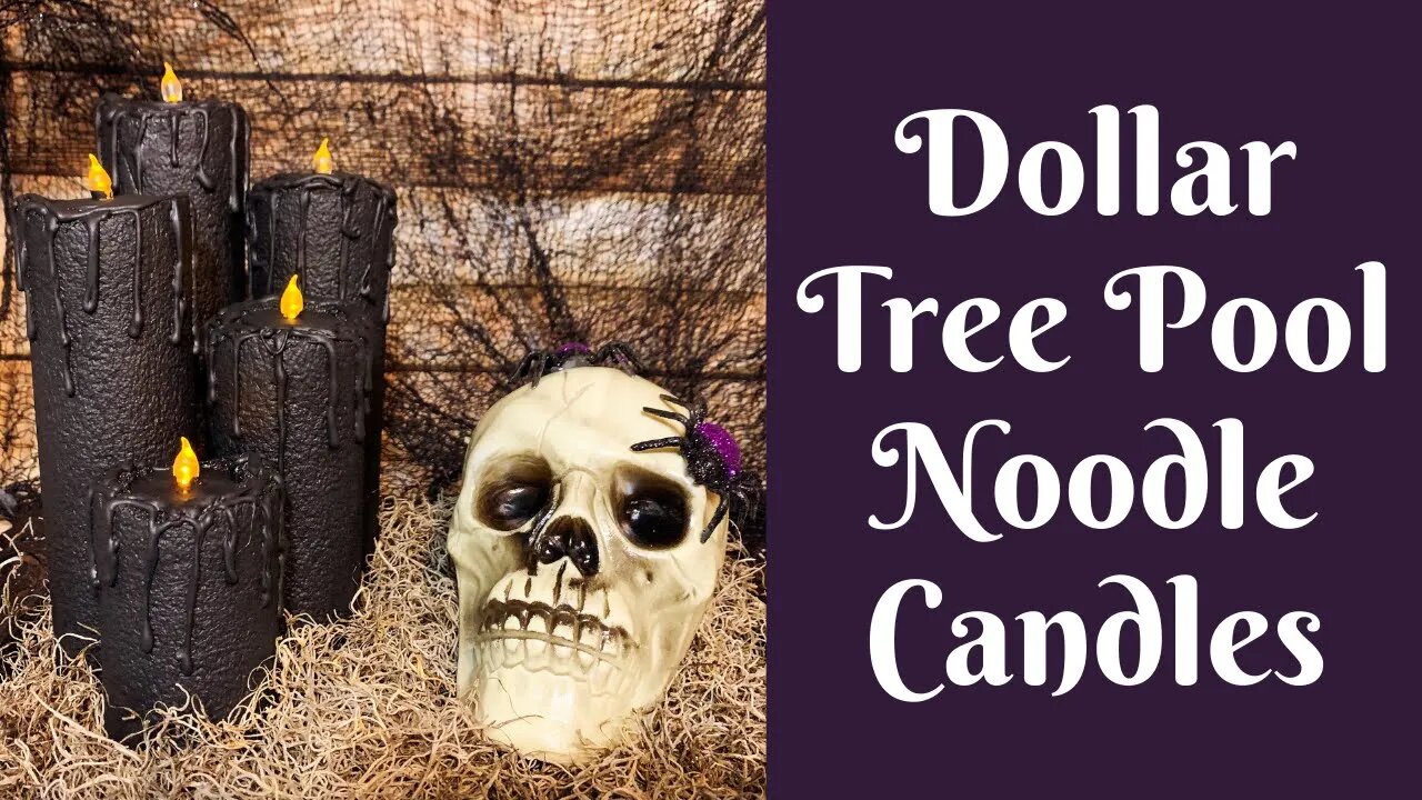 Dollar Tree Halloween Crafts: Dollar Tree Pool Noodle Halloween Candles