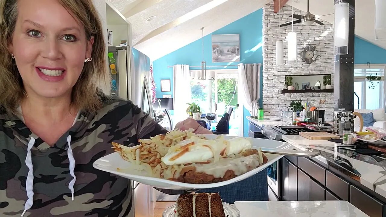 chicken fried steak /carrot cake