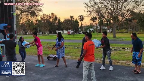 Vanessa Araiza reporting on the aftermath of Hurricane Ian in East Fort Myers