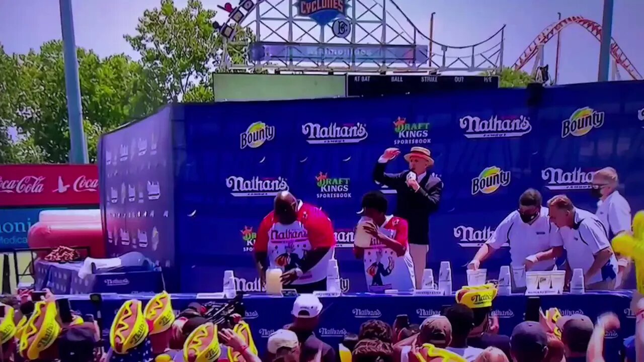 (Audio) - Hilarious Reaction to Pre-Contest Lemonade Jug for the 2021 Nathans Hot Dog Eating Contest