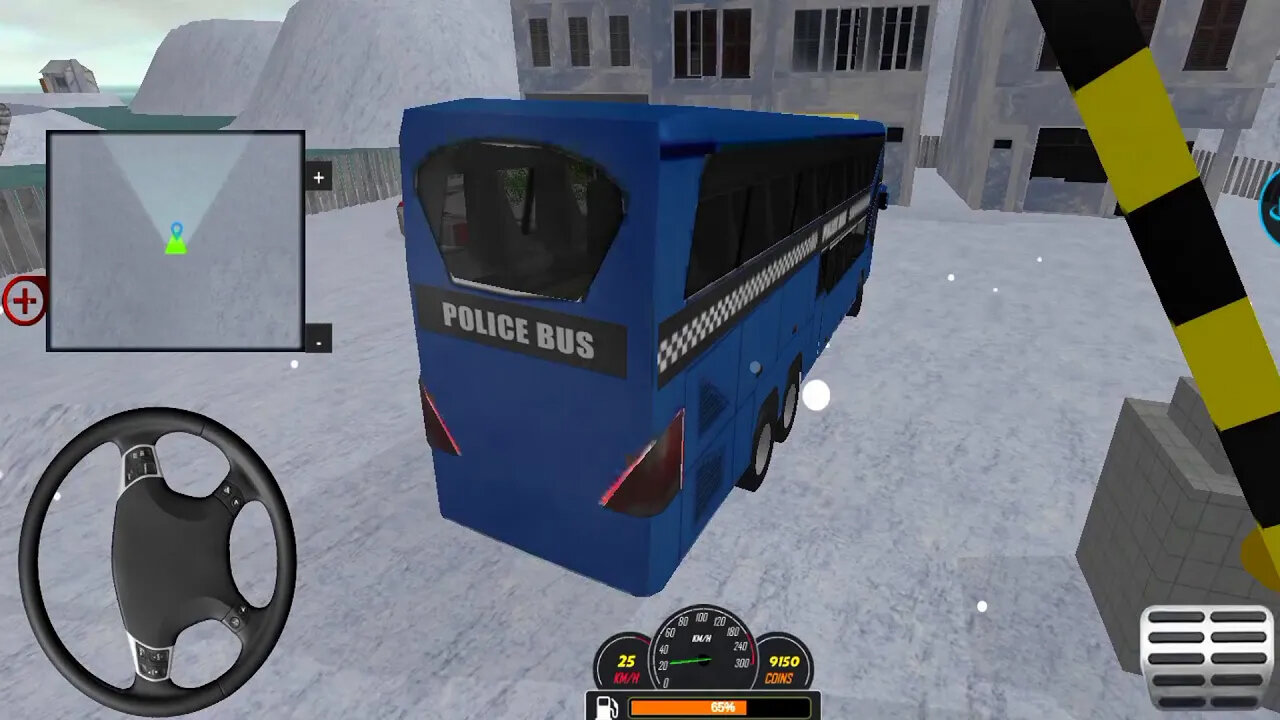 US Police Bus Mountain Snow Driving - Luxury Police Bus Simulator Gameplay - Police Game