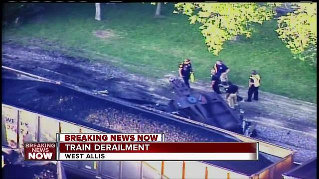 Crews fixing derailed train in West Allis