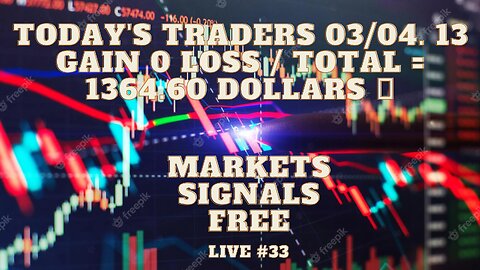 live operating crypto / forex / sp500 today's traders 03/04. 13 gain 0 loss / total = 1364.60 dollars 💵 live #33