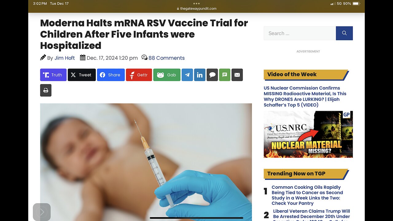 Moderna Halts mRNA RSV Vaccine Trial for Children After Five Infants were Hospitalized