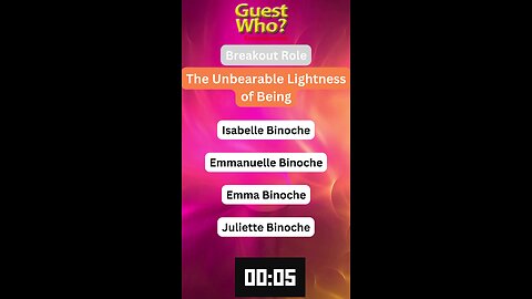 Guest This Actress #223 Like A Quick Quiz? | The Unbearable Lightness of Being