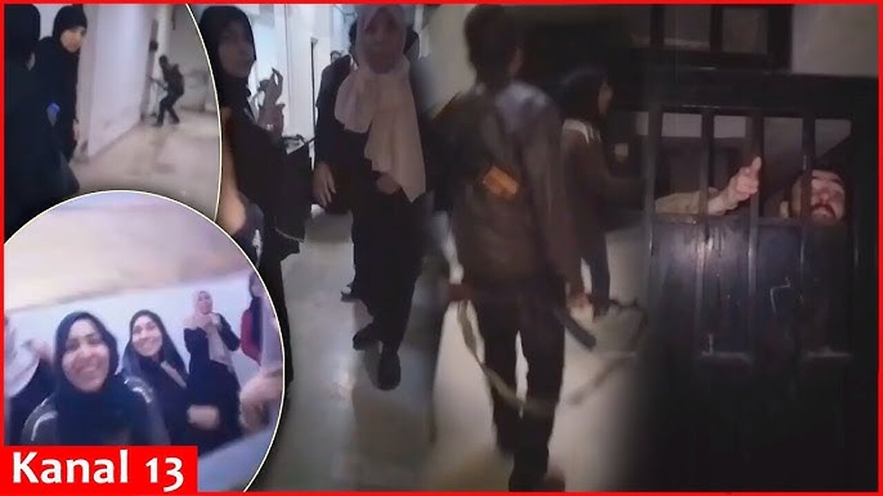Footage of Syrian rebels releasing prisoners after capturing jails in Syria