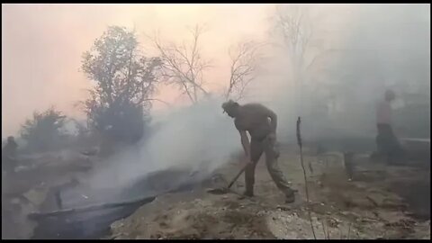 APU soldiers extinguish their own burning positions