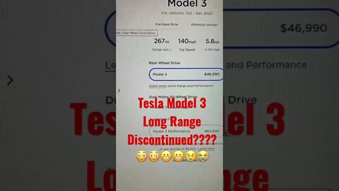 Tesla Model 3 Long Range Discontinued???