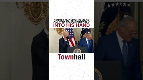 Joe Biden removes his mask and immediately coughs into his hand #shorts