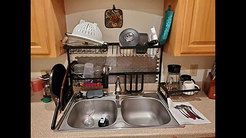 Sorbus Over-The-Sink Dish Drying Display Rack Stand, Draining Rack Sink Organizer with Utensil...