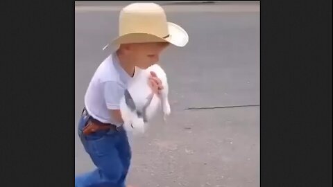 Little Rancher Rounds Up His Wayward Animals