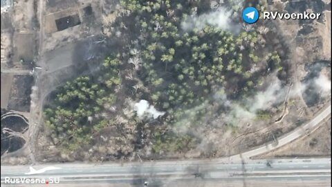 Destruction Of Ukranainan Trenches Hidden Along A Highway In The Forest