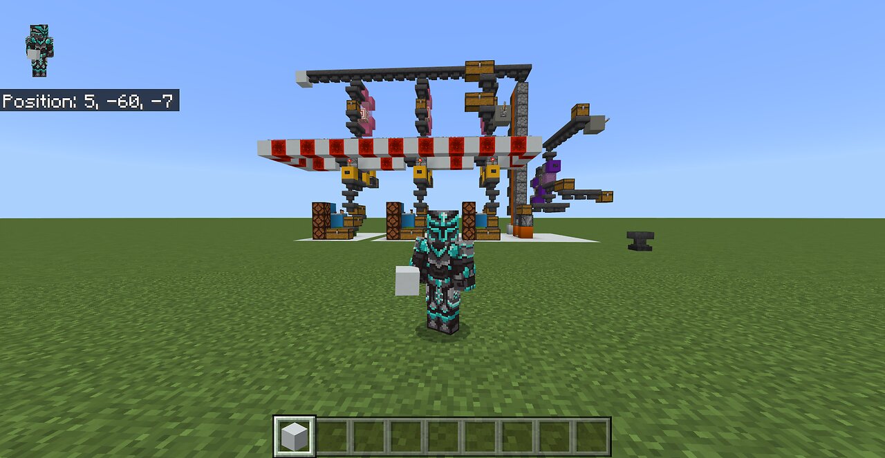 Minecraft Bedrock 1.20 Item Sorting Factory Demo