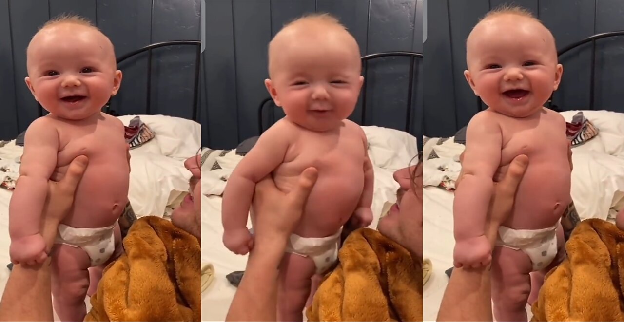 Cute baby try not to smile challenge