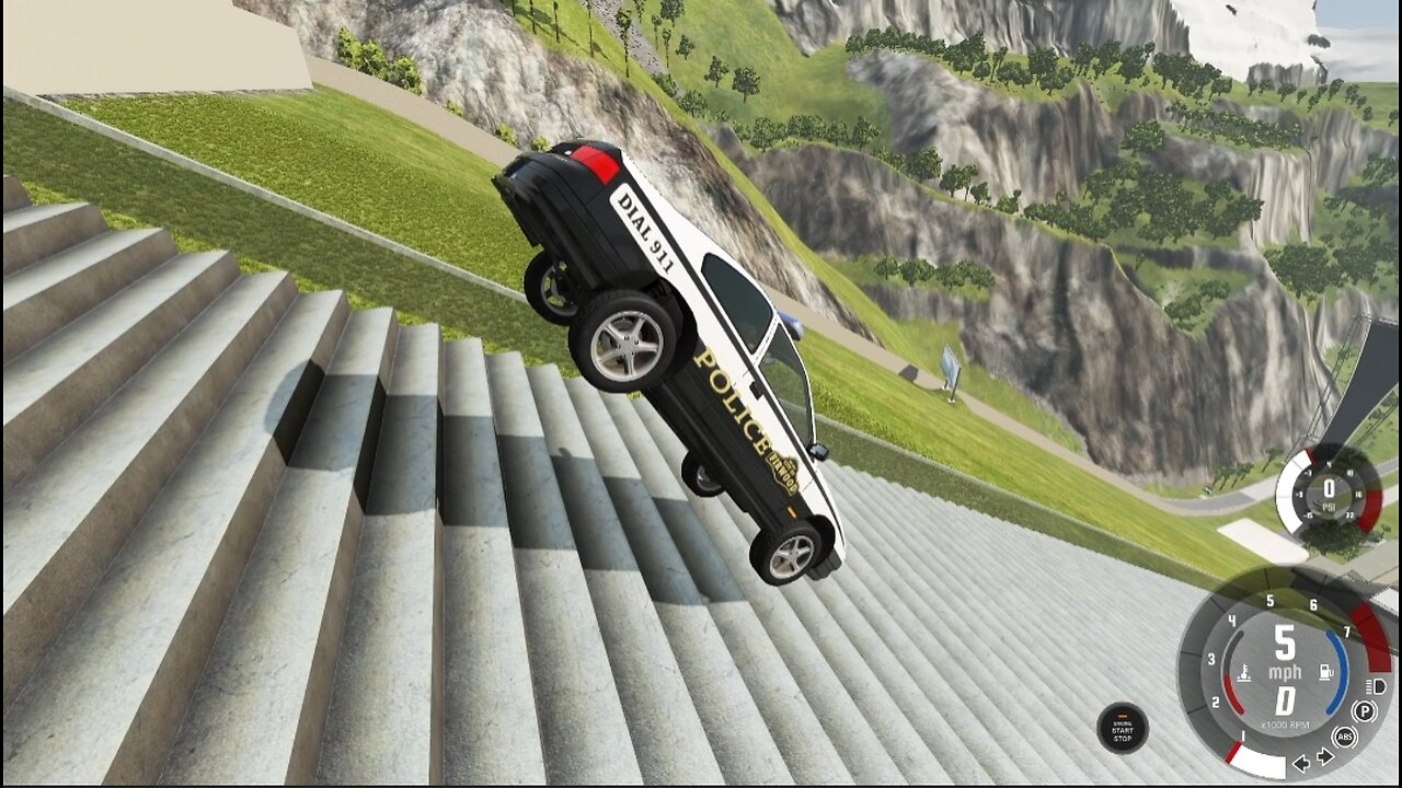 Stairs Jump Down #66 🚙 BeamNG Drive PC Game 💥 CAR crash