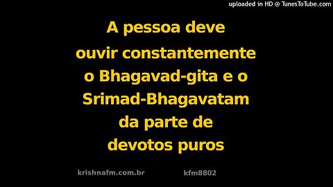 A pessoa deve ouvir constantemente o Bhagavad-gita e o Srimad-Bhagavatam da parte de... kfm8802