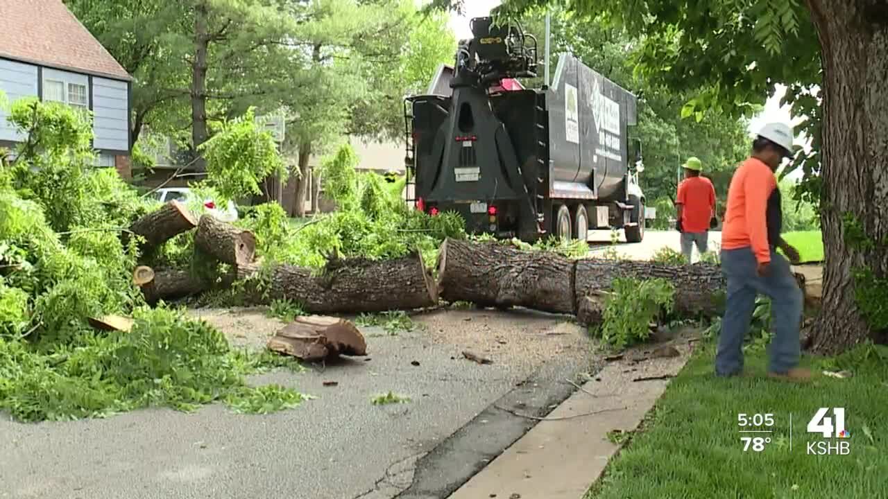 Kansas City residents come together to cleanup damage after overnight storms