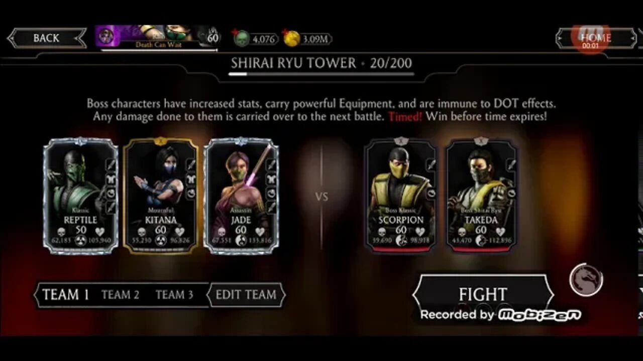 Shirai Ryu eldar tower 20th lvl boss fight / MKXI mobile