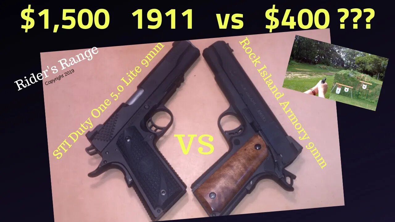 1911 Series Part 5 - STI Duty One 5.0 vs Rock Island 1911 9mm - A $400 1911 against a $1,500 1911??