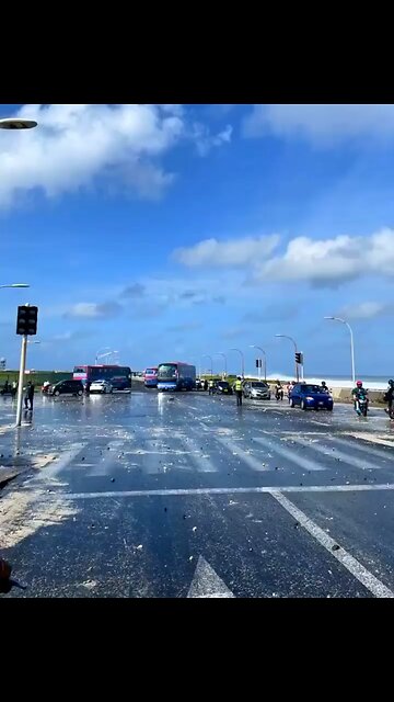 Ocean says "F*ck You" to daily commuters. Strong waves take out motorists and bikers in the Maldives