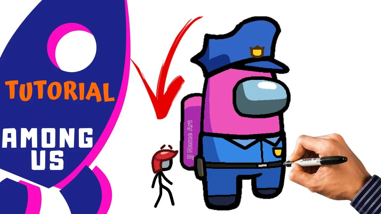 COMO DESENHAR AMONG US | SKIN POLICIAL