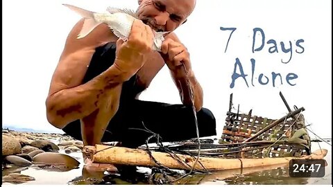 7 days Solo primitive survival challenge #