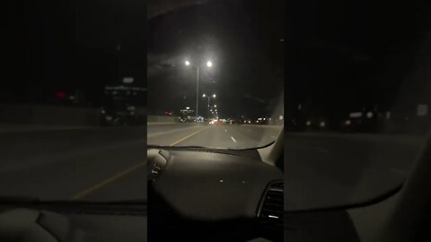 Driving the Queensway in Ottawa at night