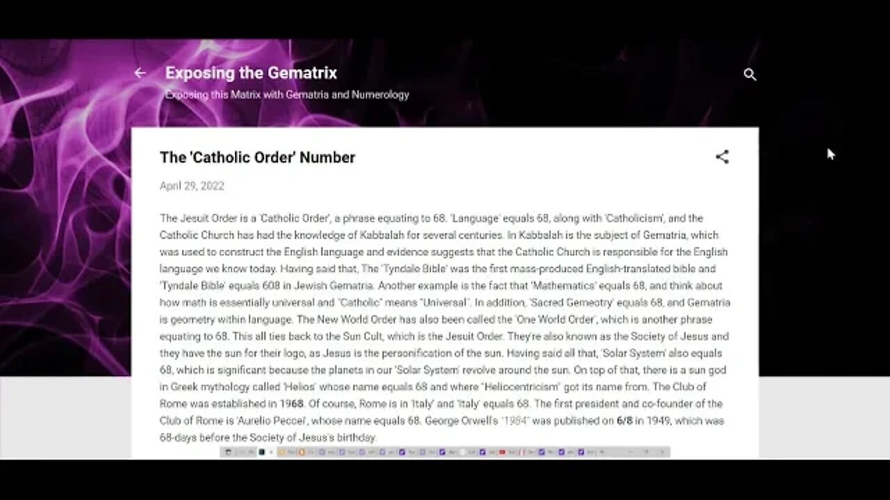 The 'Catholic Order' or 'One World Order' Number #gematria #truth #numerology #kabbalah #catholic