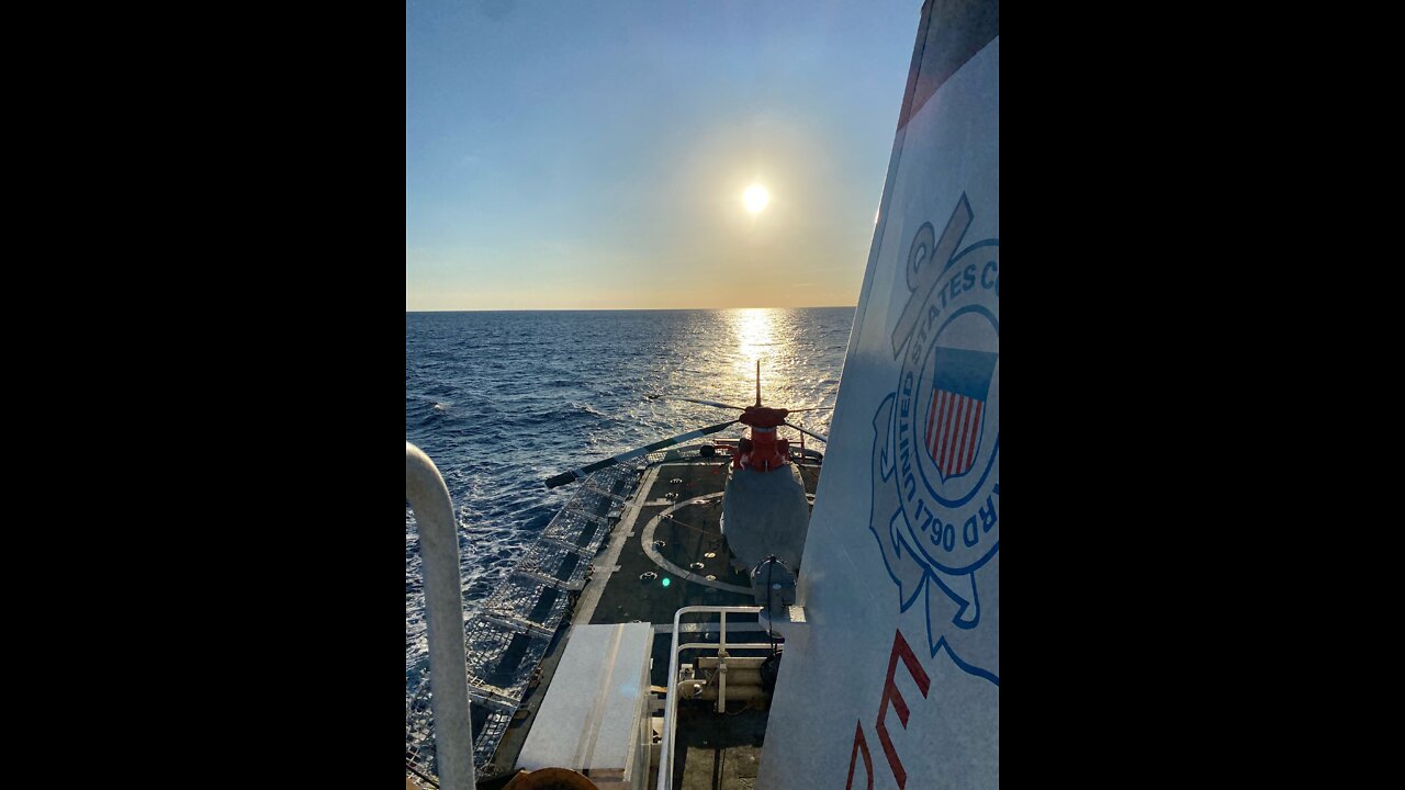 Sunrise and Sunset high seas in the Pacific Ocean | UNITED STATES COAST GUARD CUTTER