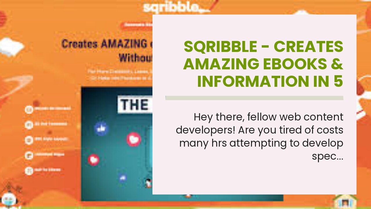 Sqribble - Creates AMAZING eBooks & Information In 5 Mins Without Entering Any Type Of Words!