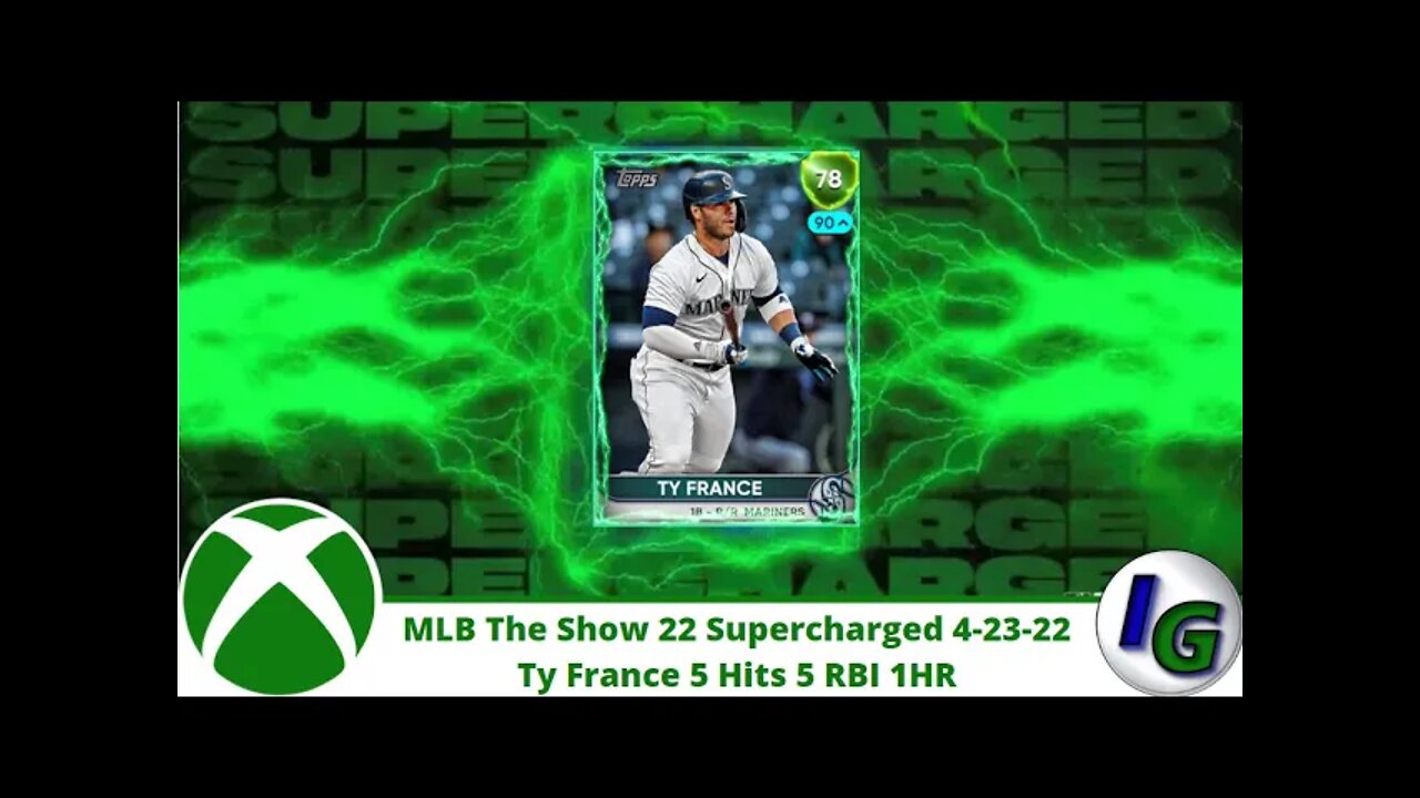 MLB The Show 22 Supercharged Ty France 4-23-22 5 Hits 5 RBI 1 HR